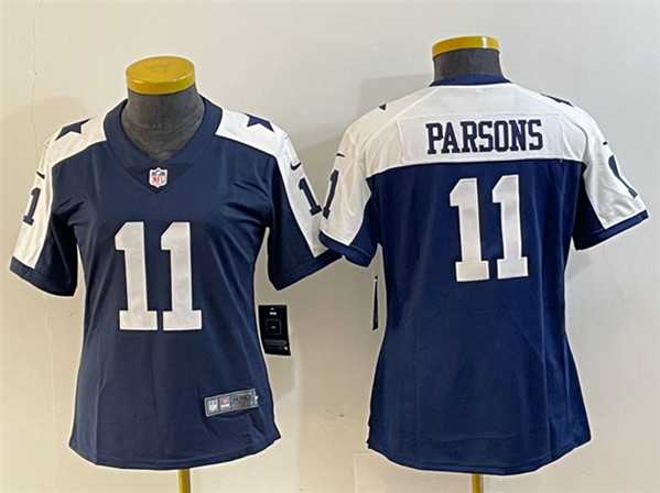 Womens Dallas Cowboys #11 Micah Parsons Navy White Vapor Untouchable Limited Stitched Jersey(Run Small)->women nfl jersey->Women Jersey